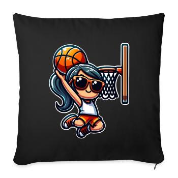 Basketball Basketball Women Basketball - Sofa pillowcase 17,3'' x 17,3'' (45 x 45 cm) - black - Front