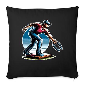 Lancer de fer à cheval Lancer de fer à cheval - Housse de coussin décorative 45 x 45 cm - noir - Devant
