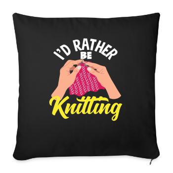 Better knitting than anything else - Sofa pillowcase 17,3'' x 17,3'' (45 x 45 cm) - black - Front