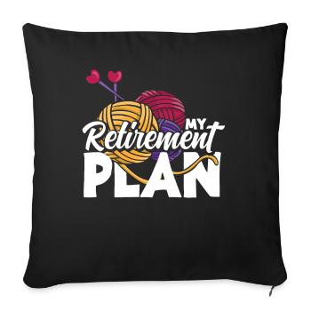 Tricoter mon plan de retraite - Housse de coussin décorative 45 x 45 cm - noir - Devant