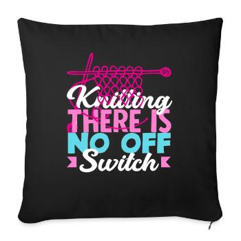 Knitting There is no off switch - Sofa pillowcase 17,3'' x 17,3'' (45 x 45 cm) - black - Front