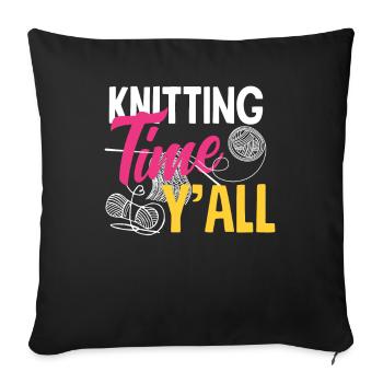 Du temps pour tricoter pour vous tous - Housse de coussin décorative 45 x 45 cm - noir - Devant