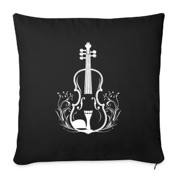 Croquis de violon - Housse de coussin décorative 45 x 45 cm - noir - Devant