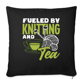 Mis en tension par le tricot et le thé - Housse de coussin décorative 45 x 45 cm - noir - Devant
