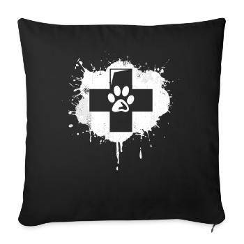 Veterinary Medicine First Aid Sketch - Sofa pillowcase 17,3'' x 17,3'' (45 x 45 cm) - black - Front
