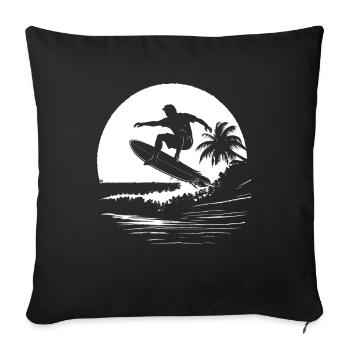 Surfeur - Housse de coussin décorative 45 x 45 cm - noir - Devant