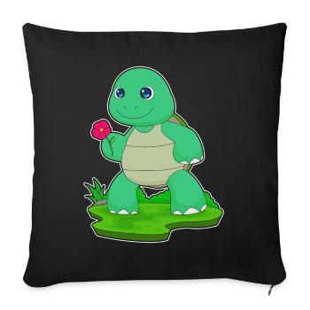 Turtle Flower - Sofa pillowcase 17,3'' x 17,3'' (45 x 45 cm) - black - Front