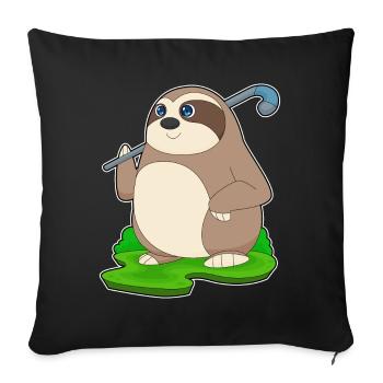 Faultier Feldhockey Feldhockeyschläger - Sofakissenbezug 45 x 45 cm - Schwarz - Vorne