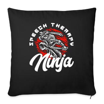 Speech Therapy Ninja for Speech Therapists - Sofa pillowcase 17,3'' x 17,3'' (45 x 45 cm) - black - Front