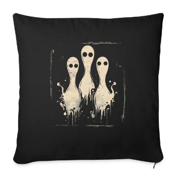 Quilles de bowling d’Halloween - Housse de coussin décorative 45 x 45 cm - noir - Devant