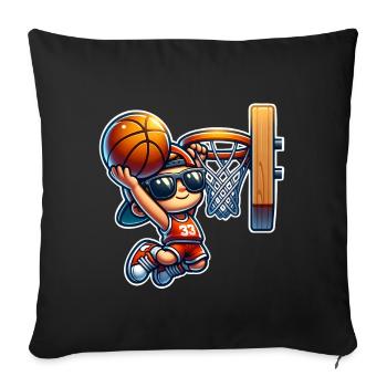 Basket-ball - Housse de coussin décorative 45 x 45 cm - noir - Devant