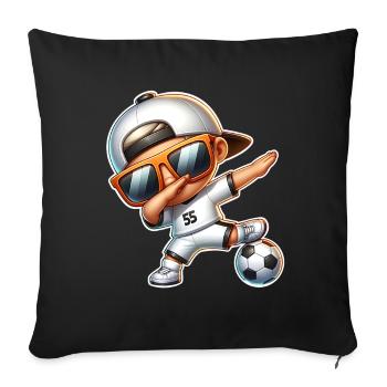 Soccer Cool Soccer Player Dabbing - Sofa pillowcase 17,3'' x 17,3'' (45 x 45 cm) - black - Front