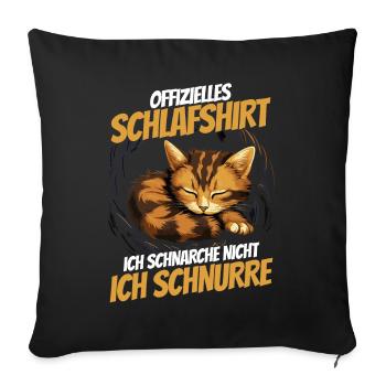 Official Sleep Shirt - Cute Cat in the Nest - Sofa pillowcase 17,3'' x 17,3'' (45 x 45 cm) - black - Front