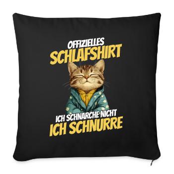 Official Sleep Shirt - Cute Cat in Hoodie - Sofa pillowcase 17,3'' x 17,3'' (45 x 45 cm) - black - Front