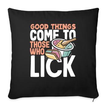 De bonnes choses pour les amateurs de glaces - Housse de coussin décorative 45 x 45 cm - noir - Devant