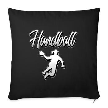 Handball, handballeur, handballeur - Housse de coussin décorative 45 x 45 cm - noir - Devant