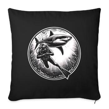 Diving Divers - Sofa pillowcase 17,3'' x 17,3'' (45 x 45 cm) - black - Front