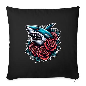 Shark - Sofa pillowcase 17,3'' x 17,3'' (45 x 45 cm) - black - Front