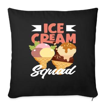 Cream Squad pour les amateurs de glaces - Housse de coussin décorative 45 x 45 cm - noir - Devant