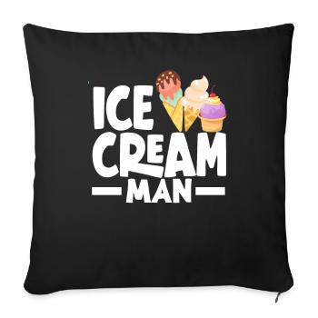 Amateur de crème glacée Cream Man - Housse de coussin décorative 45 x 45 cm - noir - Devant