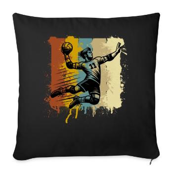Handball Joueurs de handball - Housse de coussin décorative 45 x 45 cm - noir - Devant
