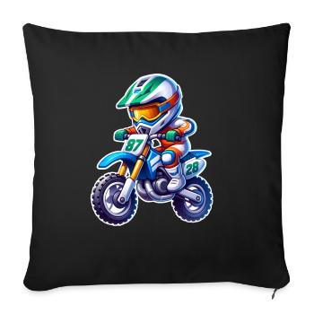 Motocross - Sofakissenbezug 45 x 45 cm - Schwarz - Vorne