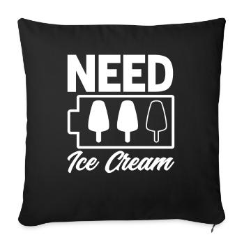 Les amateurs de crème glacée ont besoin de crème glacée - Housse de coussin décorative 45 x 45 cm - noir - Devant