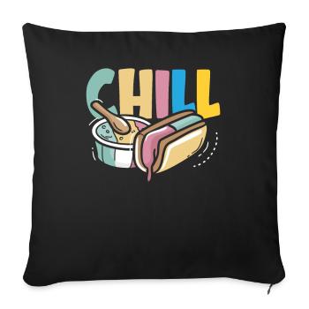 Chill Eiscreme Liebhaber Spaß Design - Sofakissenbezug 45 x 45 cm - Schwarz - Vorne