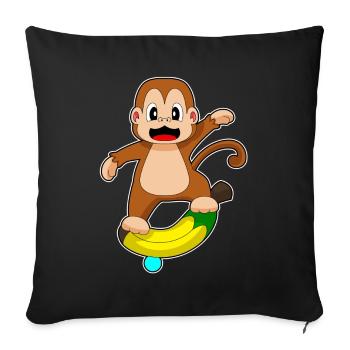 Affe Banane  - Sofakissenbezug 45 x 45 cm - Schwarz - Vorne