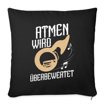 Sousaphon Orchester Musiker Blaskapelle - Sofakissenbezug 45 x 45 cm - Schwarz - Vorne