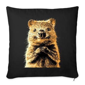 Quokka Be Quokka Heureux Australie Sourire Quokkas - Housse de coussin décorative 45 x 45 cm - noir - Devant