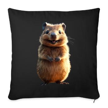 Quokka Be Quokka Heureux Australie Sourire Quokkas - Housse de coussin décorative 45 x 45 cm - noir - Devant