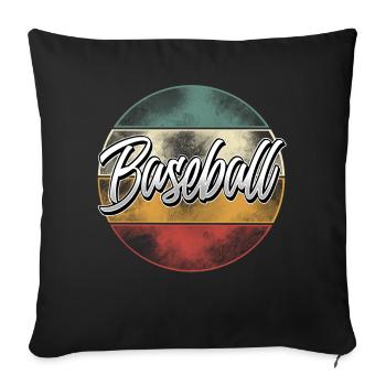 Baseball - Sofakissenbezug 45 x 45 cm - Schwarz - Vorne