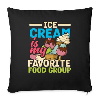 La crème glacée est ma saveur préférée - Housse de coussin décorative 45 x 45 cm - noir - Devant