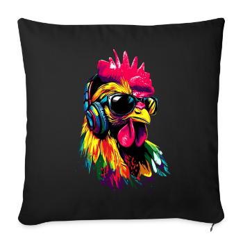 Chicken Chicken Hen Farm Farmer Cute Chickens - Sofa pillowcase 17,3'' x 17,3'' (45 x 45 cm) - black - Front