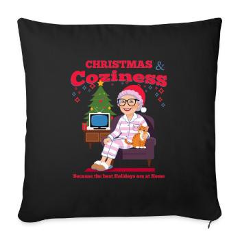 Christmas at Grandma's - Sofa pillowcase 17,3'' x 17,3'' (45 x 45 cm) - black - Front