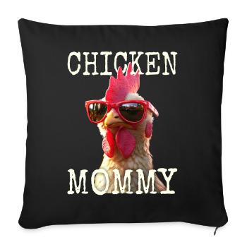 Chicken Mommy Chicken Mom Farmer's Wife Mother's Day Chickens - Sofa pillowcase 17,3'' x 17,3'' (45 x 45 cm) - black - Front