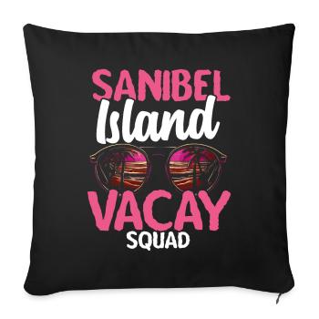 Sanibel Island Beach – Summer Holidays in Florida - Sofa pillowcase 17,3'' x 17,3'' (45 x 45 cm) - black - Front
