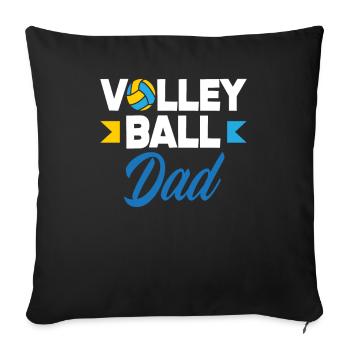 Volleyball papa passionné - Housse de coussin décorative 45 x 45 cm - noir - Devant