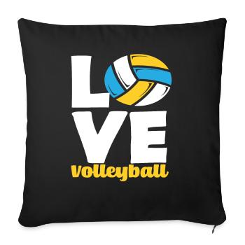 Love volleyball pure passion - Sofa pillowcase 17,3'' x 17,3'' (45 x 45 cm) - black - Front
