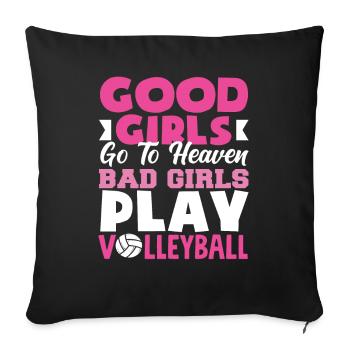 Good Girls Sky Bad Play Volley-ball - Housse de coussin décorative 45 x 45 cm - noir - Devant