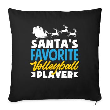 Joueur de volley-ball Favori de Noël - Housse de coussin décorative 45 x 45 cm - noir - Devant