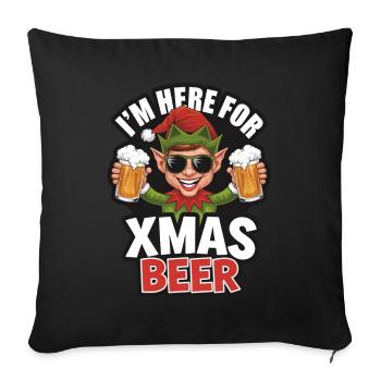 Citation de Noël sur la bière de Noël Elf - Housse de coussin décorative 45 x 45 cm - noir - Devant