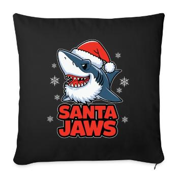Santa Jaws Funny Christmas Shark Christmas - Sofa pillowcase 17,3'' x 17,3'' (45 x 45 cm) - black - Front