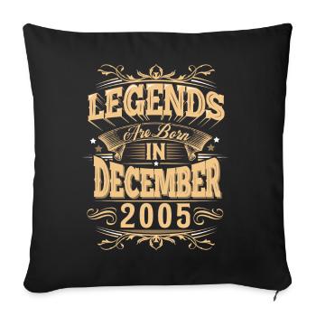 Légende de l’anniversaire de décembre 2005 - Housse de coussin décorative 45 x 45 cm - noir - Devant