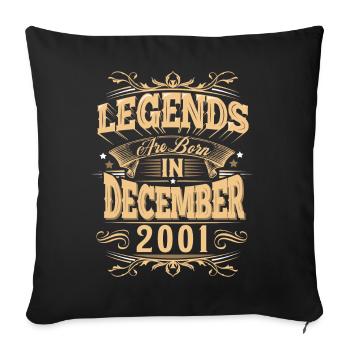 Légende de l’anniversaire de décembre 2001 - Housse de coussin décorative 45 x 45 cm - noir - Devant