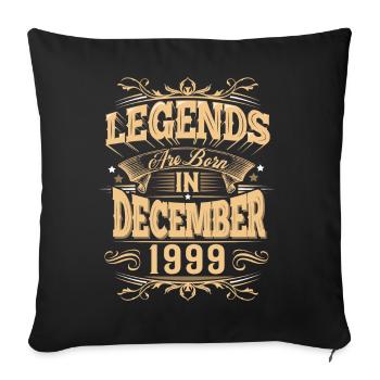 Légende de l’anniversaire de décembre 1999 - Housse de coussin décorative 45 x 45 cm - noir - Devant