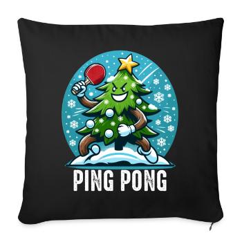 Table Tennis Christmas Tree Costume Christmas Tree - Sofa pillowcase 17,3'' x 17,3'' (45 x 45 cm) - black - Front
