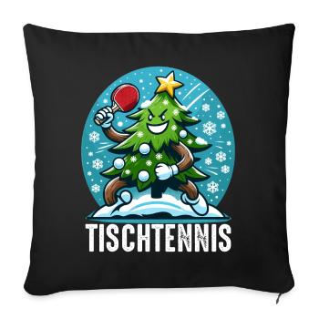 Ping Pong Arbre de Noël Costume Arbre de Noël Père Noël - Housse de coussin décorative 45 x 45 cm - noir - Devant