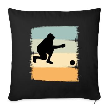 Boule Boccia Boule player - Sofa pillowcase 17,3'' x 17,3'' (45 x 45 cm) - black - Front